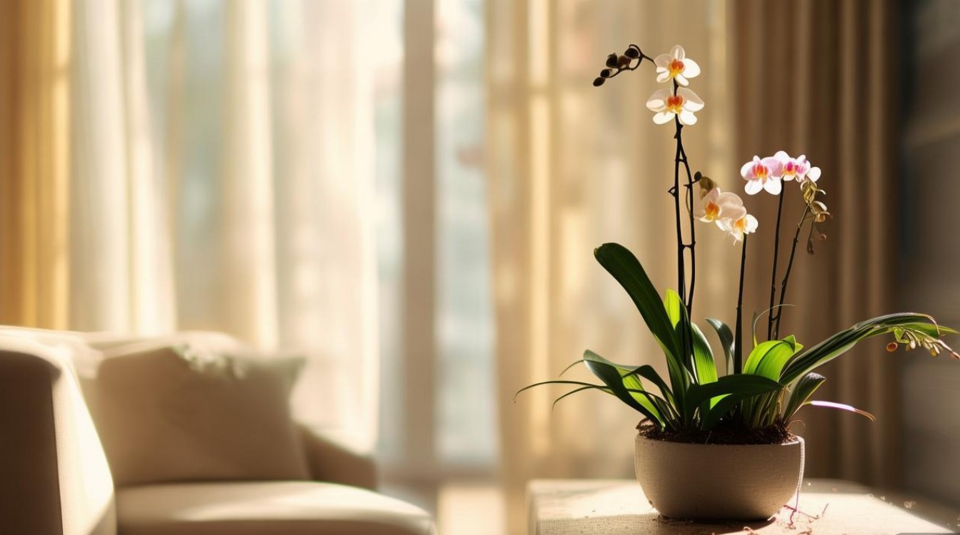 家里养兰花放哪个位置好？光照通风兼顾不伤花健康生长怎么选？