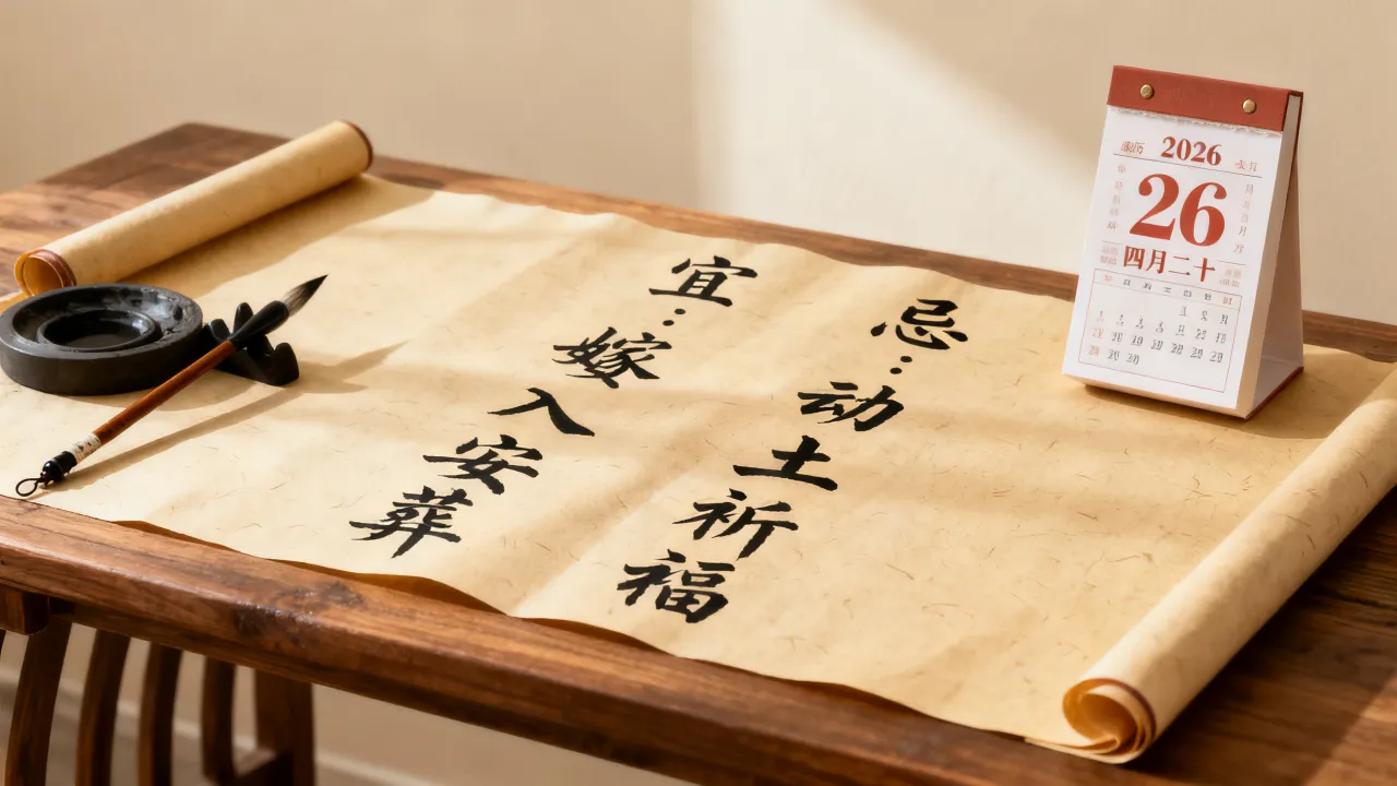阴历4月20黄历宜忌是什么？2026年农历四月二十黄历查询