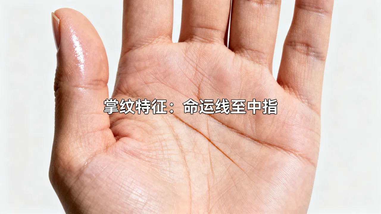 命运线直到中指 命运线直到中指