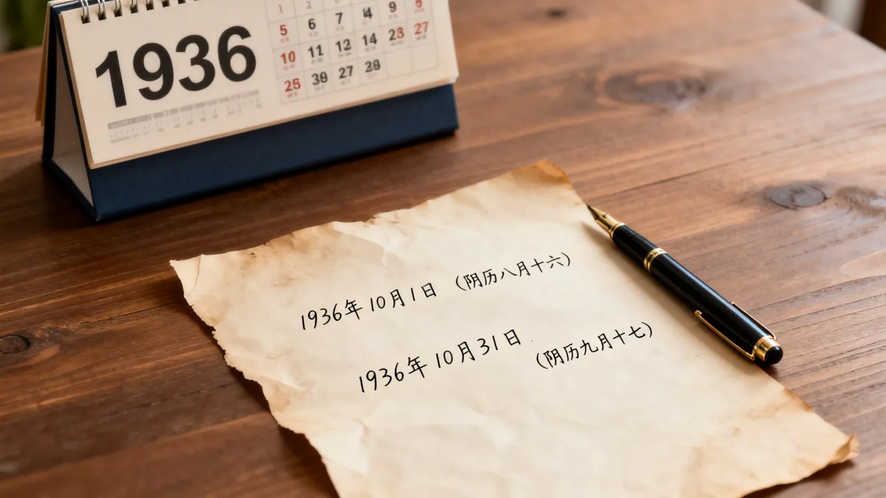 1936年10月阴历是几月几号,阴历十月对应公历哪一天 1936年10月阴历是几月几号,阴历十月对应公历哪一天