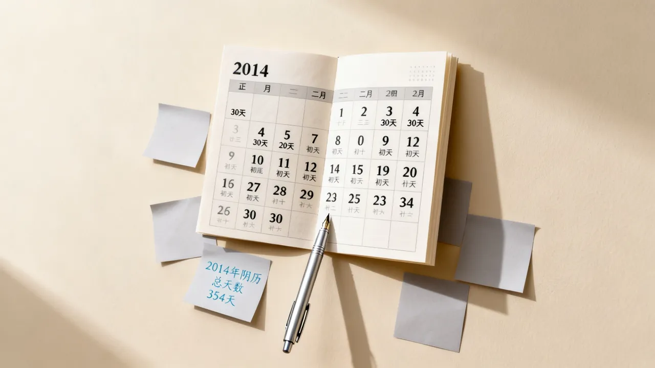 2014年阴历的天数 2014年阴历的天数