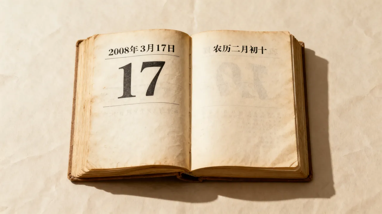 2008年3月17日阴历是几月几号，农历日期查询