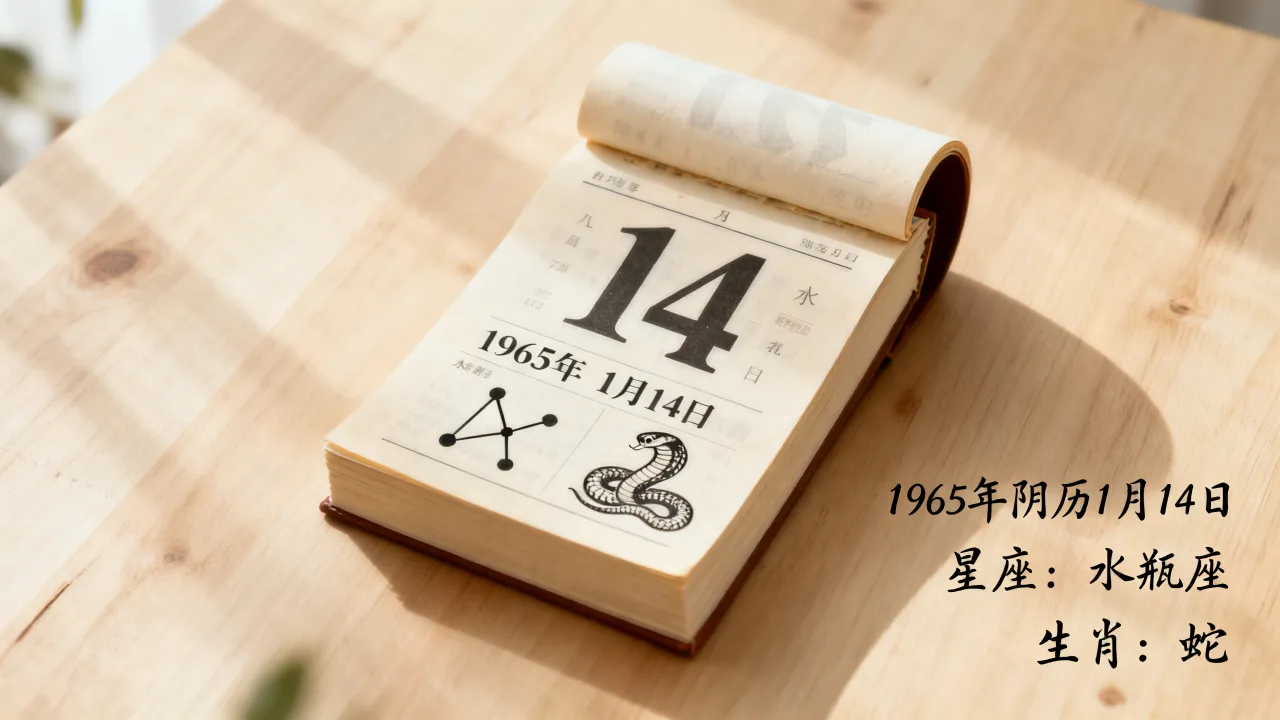 1965阴历1月14是什么星座，属什么生肖？