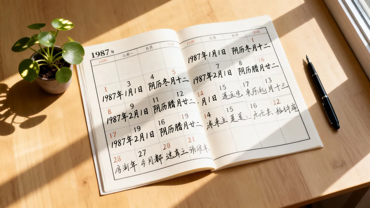 1987年阴历阳历表怎么查？阴历阳历转换查询对照