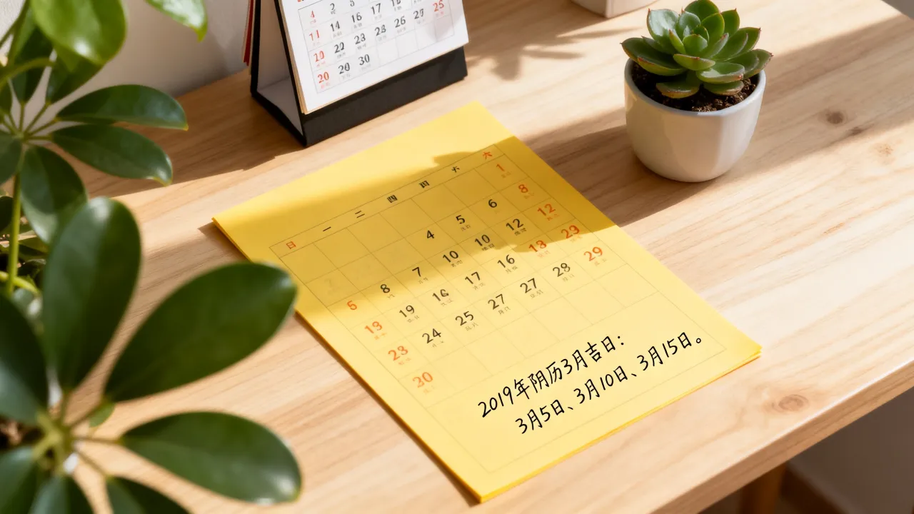 2019阴历3月哪几天是吉日？黄道吉日一览表