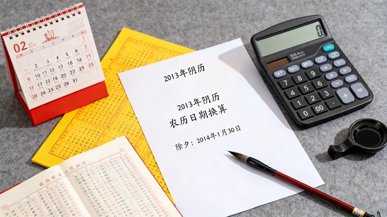2013年阴历是多少，怎么换算成农历日期，哪一天是除夕？