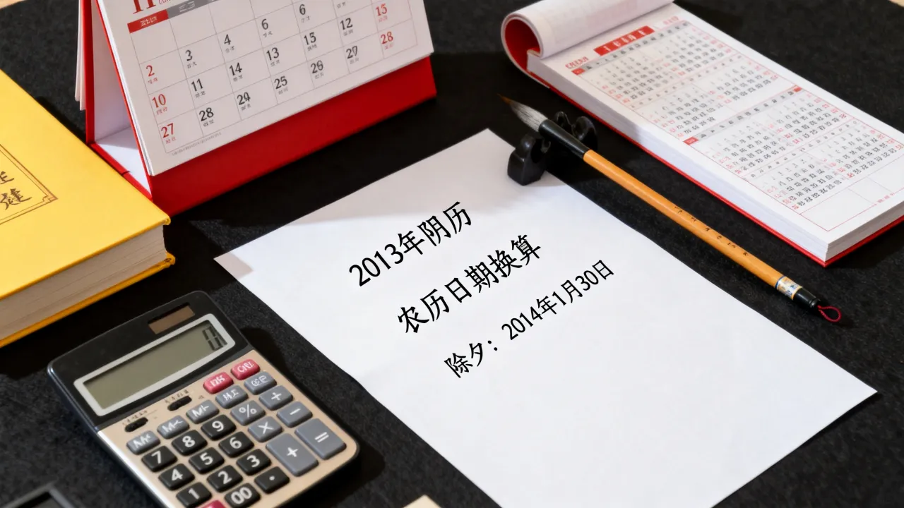 2013年阴历是多少，怎么换算成农历日期，哪一天是除夕？