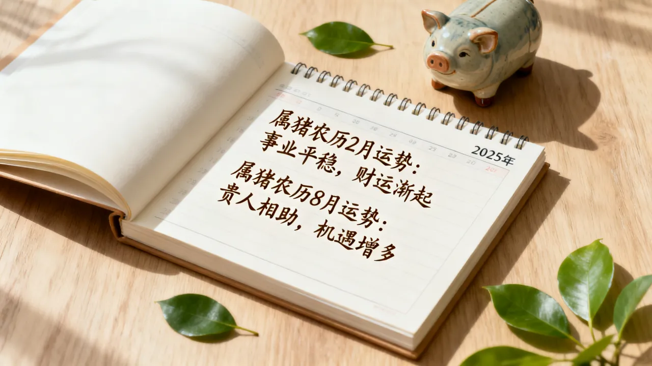 属猪农历2月份运势如何？属猪农历8月份的运势好不好，属猪2025年每月运程详解