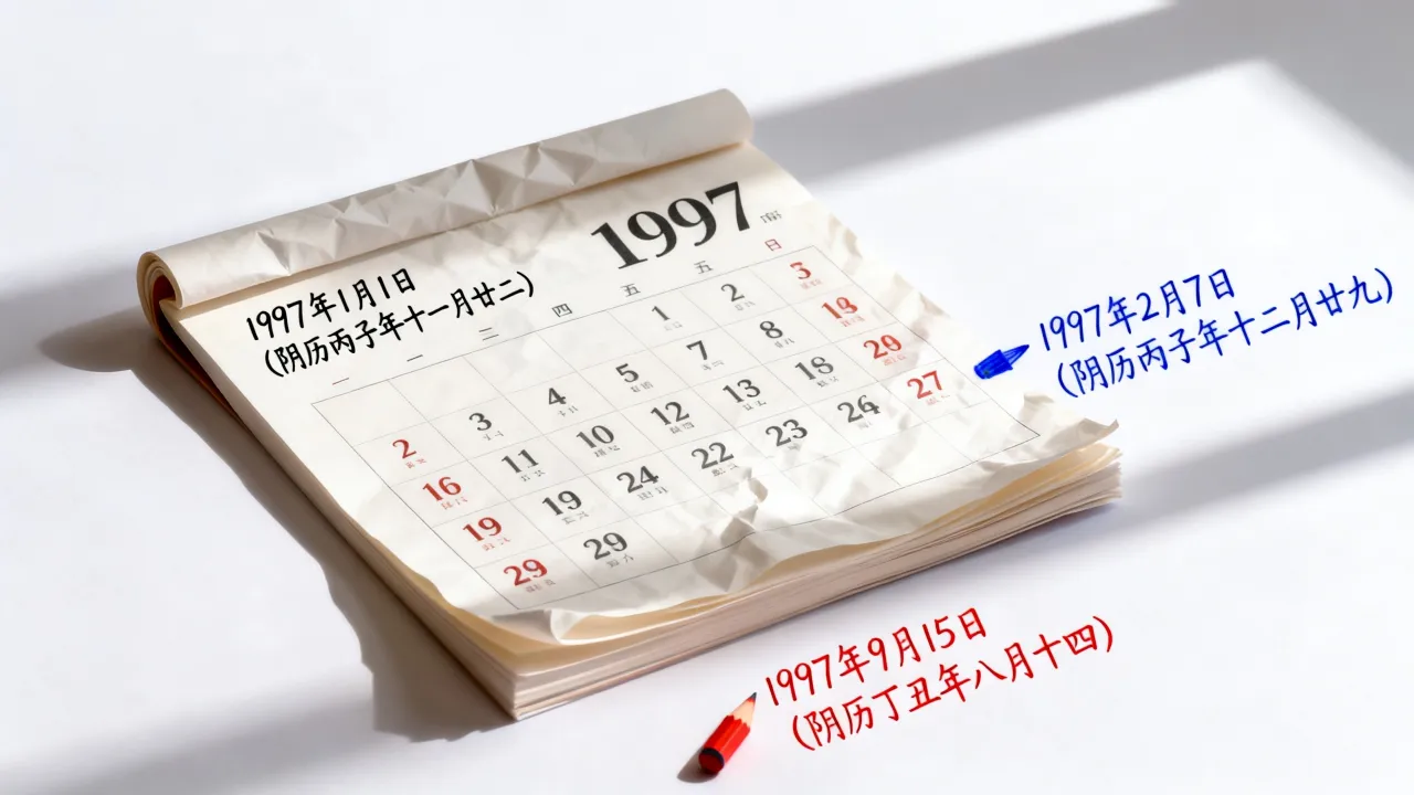 1997年阴历阳历对照表是什么,农历公历转换查询 1997年阴历阳历对照表是什么,农历公历转换查询