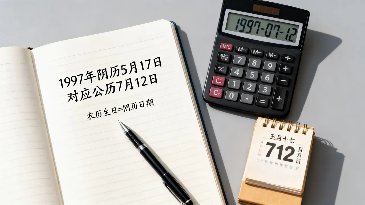 1997阴历5月17是几月几日?阴历生日怎么算,农历公历转换查询 1997阴历5月17是几月几日?阴历生日怎么算,农历公历转换查询