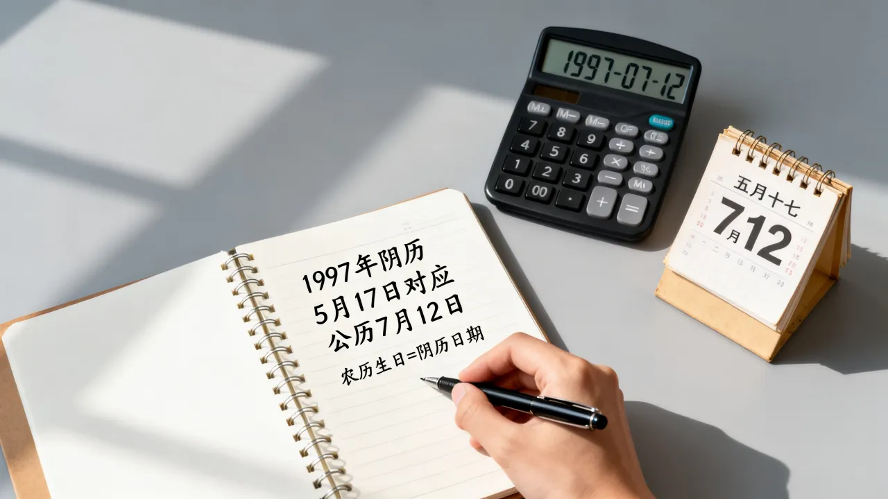 1997阴历5月17是几月几日？阴历生日怎么算，农历公历转换查询