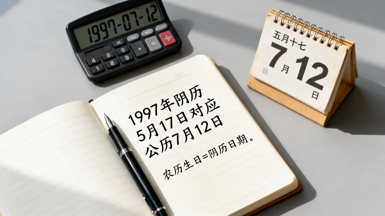 1997阴历5月17是几月几日?阴历生日怎么算,农历公历转换查询 1997阴历5月17是几月几日?阴历生日怎么算,农历公历转换查询