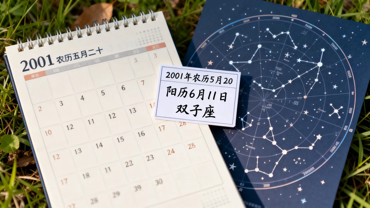 2001年农历5月20是阳历几号,阴历五月二十出生是什么星座? 2001年农历5月20是阳历几号,阴历五月二十出生是什么星座?