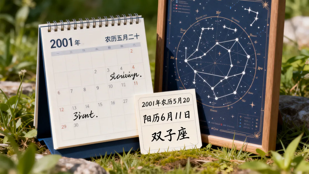 2001年农历5月20是阳历几号,阴历五月二十出生是什么星座? 2001年农历5月20是阳历几号,阴历五月二十出生是什么星座?