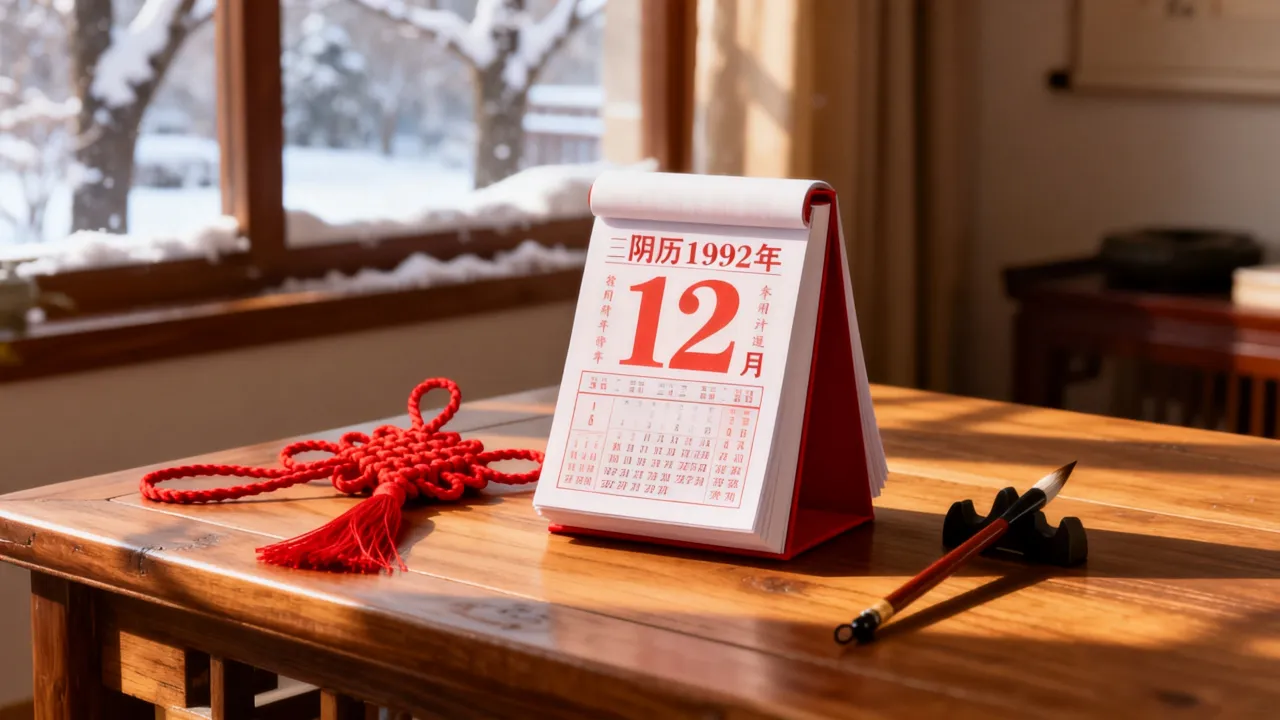 阴历1992年12月 阴历1992年12月