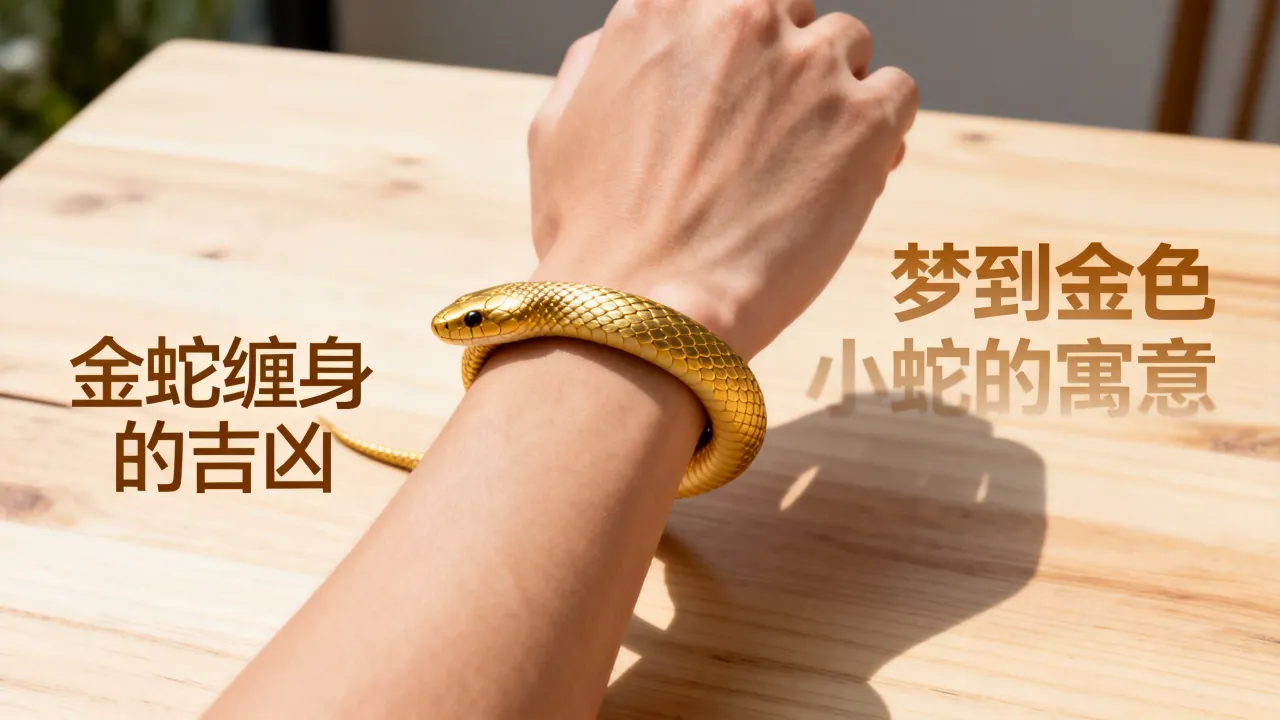 梦到金色的小蛇有什么寓意吗，梦见金蛇缠身是吉是凶