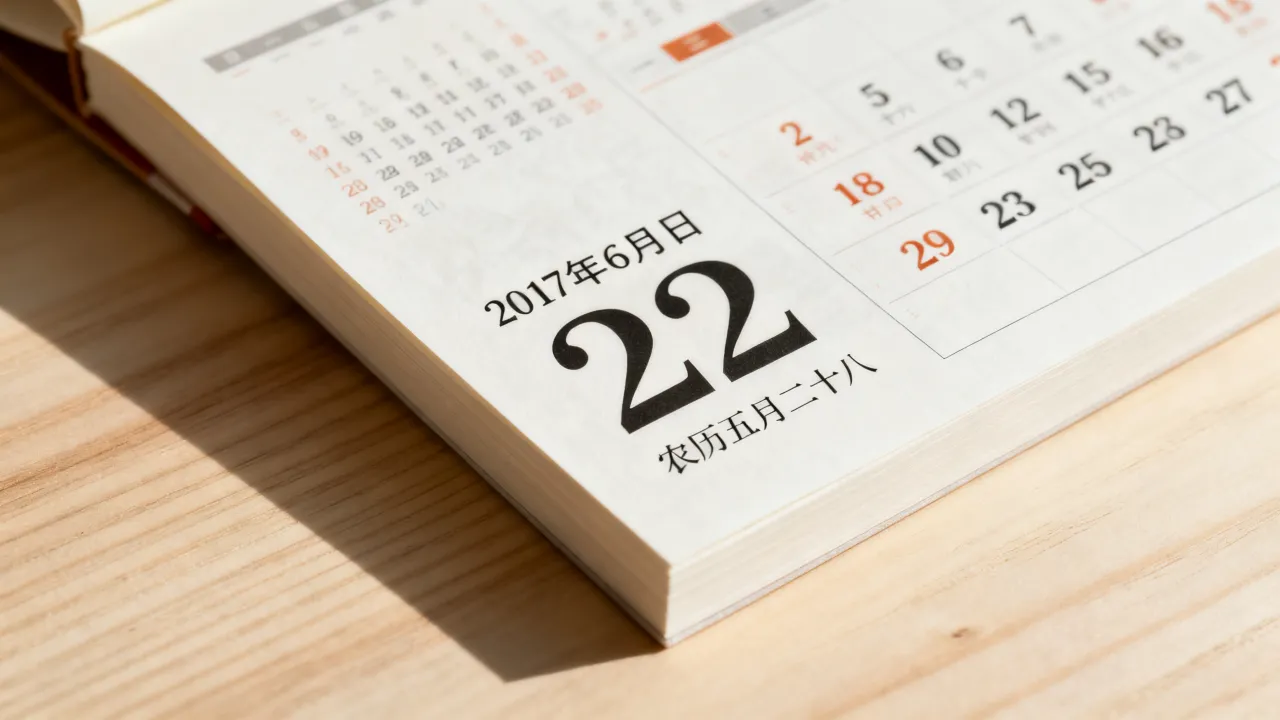 2017阴历5月28是几月几号？农历五月二十八，阳历对应日期