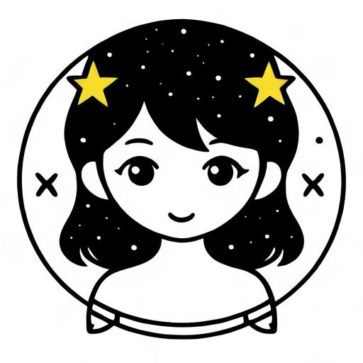 星座少女简笔画大全